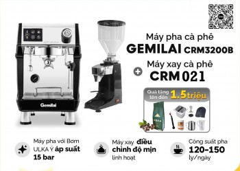 Combo máy pha cà phê CRM 3200B và máy xay 021