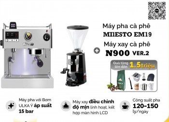 Combo máy pha cà phê Milesto M19 và máy xay N900