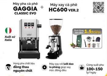 Combo máy pha Gaggia Evo Pro và máy xay HC600