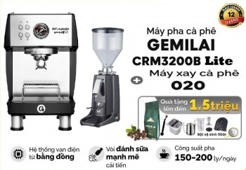 Combo máy pha Gemilai CRM 3200b Lite & máy xay 020