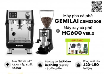 Combo máy pha cà phê CRM 3200B Và Máy Xay Cafe HC600